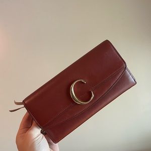Chloé Preloved Brown Leather Wallet